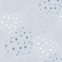 seamless pattern with heart made connected dots vector image