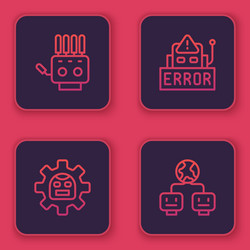 set line mechanical robot hand error vector image