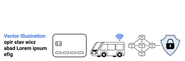 smart bus system integrating iot and blockchain vector image