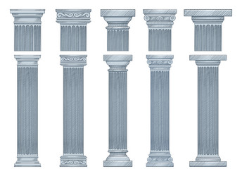 ancient columns design isolated on background vector