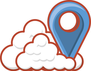 cloud computing server with pin location vector image