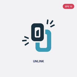 two color unlink icon from user interface concept vector