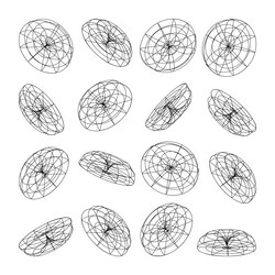 wireframe lined shapes perspective mesh 3d grid vector image