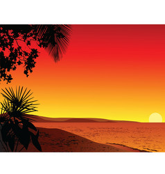 Sunset background on beach Royalty Free Vector Image