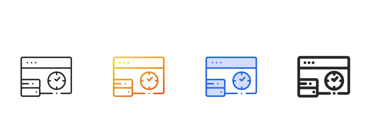 cache iconthin linear gradient blue stroke vector image