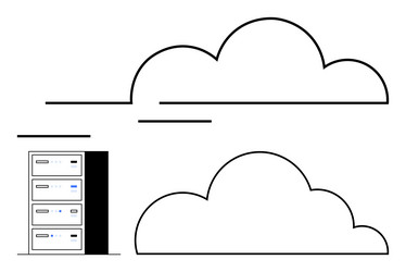 cloud computing concept with server rack vector image