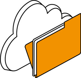 Cloud storage with file folder icon image vector