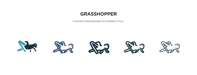 grasshopper icon in different style two colored vector