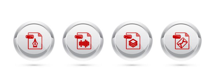 set line eps file document wav psd and msg vector image