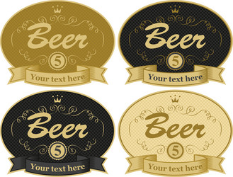 Set of labels for beer vector