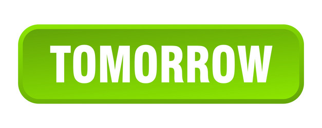 tomorrow button square 3d push vector image
