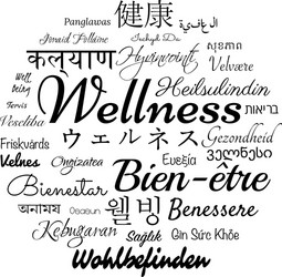 Wellness word cloud vector