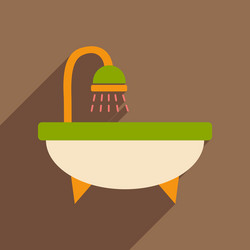 flat with shadow icon and mobile application vector image