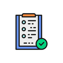 folder tablet with check mark quality control vector image