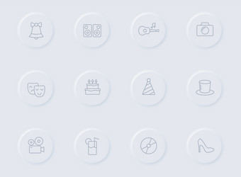 party gray icons vector