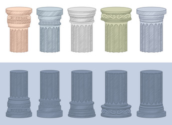ancient columns design isolated on background vector image