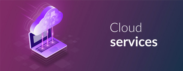 cloud computing 3d isometric concept the process vector image
