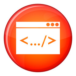 code window icon flat style vector image