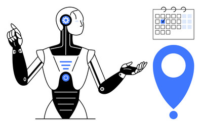 robot planning and scheduling with calendar vector image