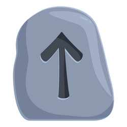 rune stone showing the way up with arrow symbol vector image