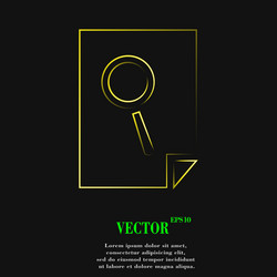 search in file icon symbol flat modern web design vector image