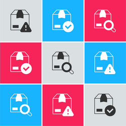 set delivery security with shield ackage box vector image