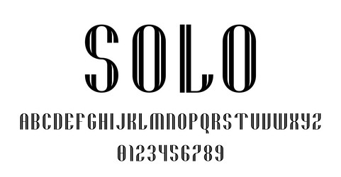 set of alphabets font letters and numbers vector image
