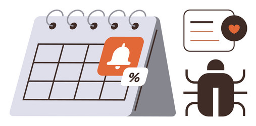 calendar with reminder task notification Vector Image