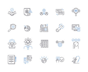 consensus unanimity line icons collection vector