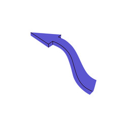 curve with cursor showing change of route sign vector image