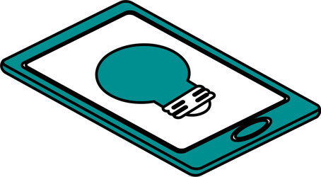 regular lightbulb on cellphone screen icon image vector image