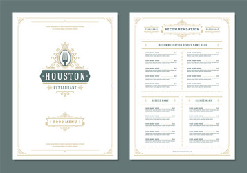 Restaurant menu design and logo brochure vector