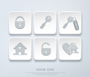 set of icons with small house key open closed vector