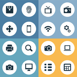 set of simple gadget icons vector image
