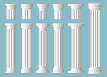 ancient columns design isolated on background vector