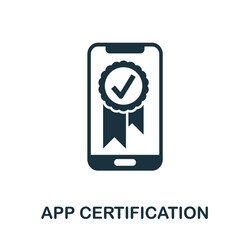 app certification icon simple element from vector image