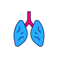 Filled outline lungs icon isolated on white vector