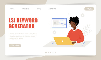 lsi keyword generator landing page template key vector image