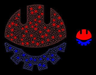 mesh net development helmet with light vector image
