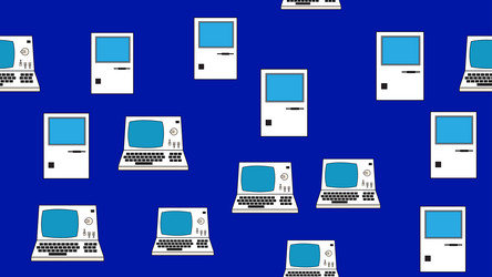 seamless pattern endless computer with old retro vector image
