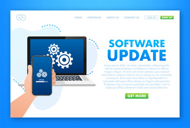 system software update data or synchronize vector image