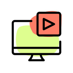 visual media displayed on computer screen vector image