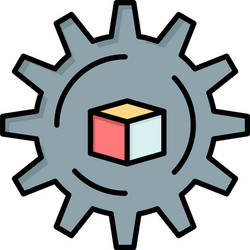 automated data solution science flat color icon vector image