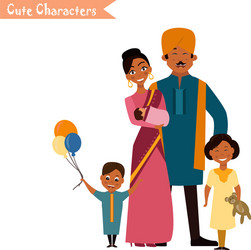 Big happy indian family Royalty Free Vector Image