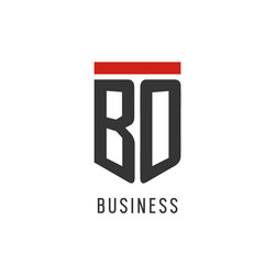 bo initial esport logo with simple shield design vector image