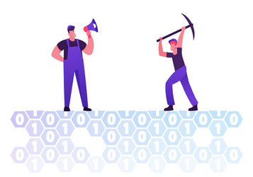 Data Mining Foreman with Megaphone vector image