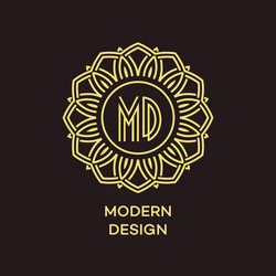 geometric frame in mono line style vector image