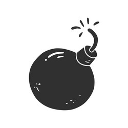 Hand drawn bomb with fire element vector