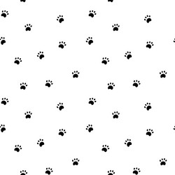 seamless pattern with paw isolated on white vector image