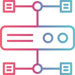 cluster computing line gradient design vector image